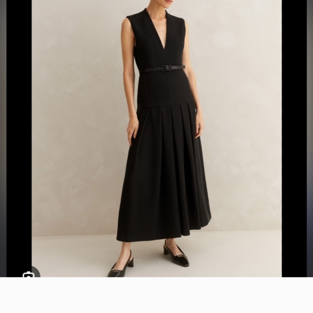 ME+EM Black Maxi Dress with Belt